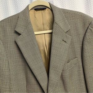 Loro Piana Brooks Brothers 100% Wool Men's Blazer in Black & beige Houndstooth